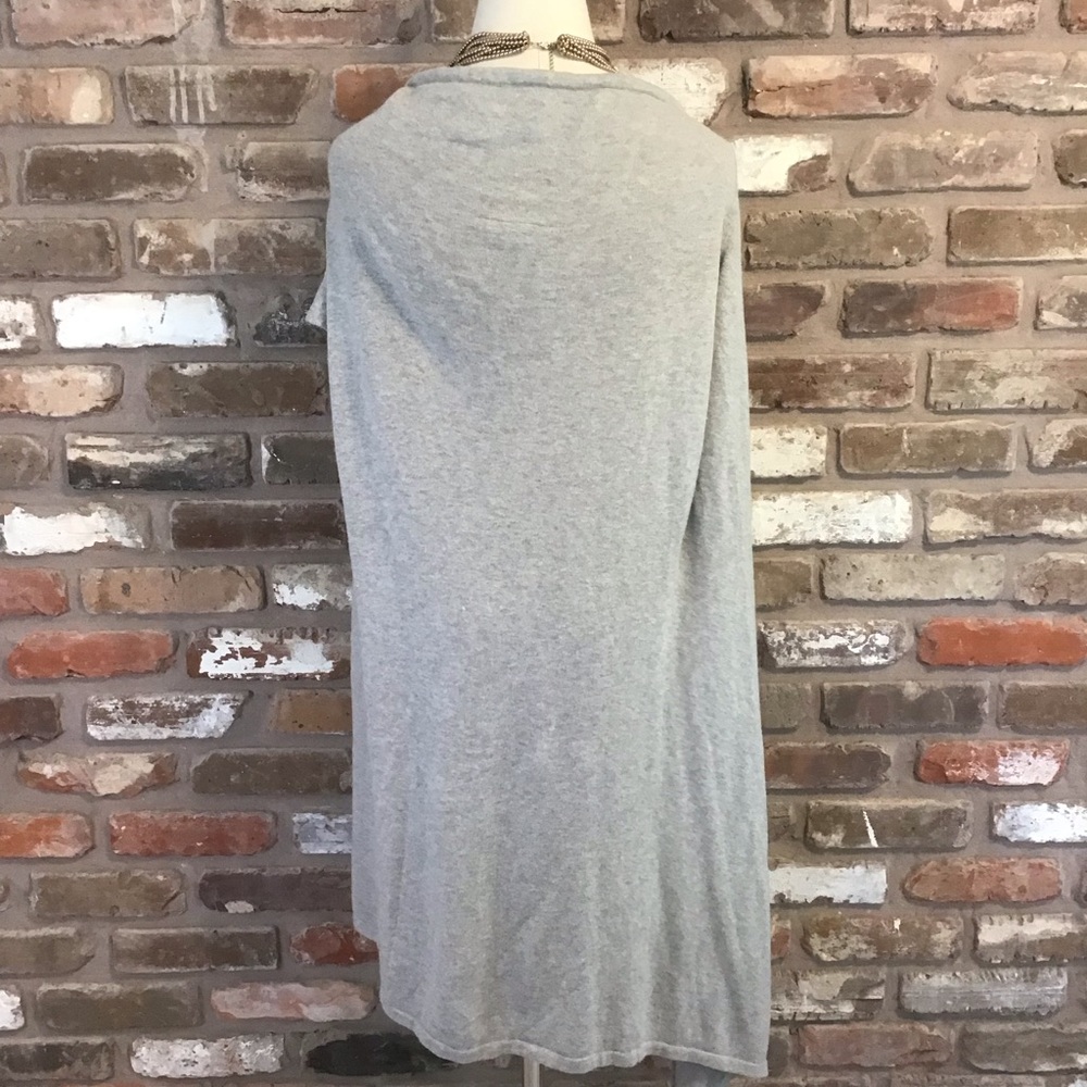 Bryn Walker Cashmere Gray Drawstring Drape Front … - image 3